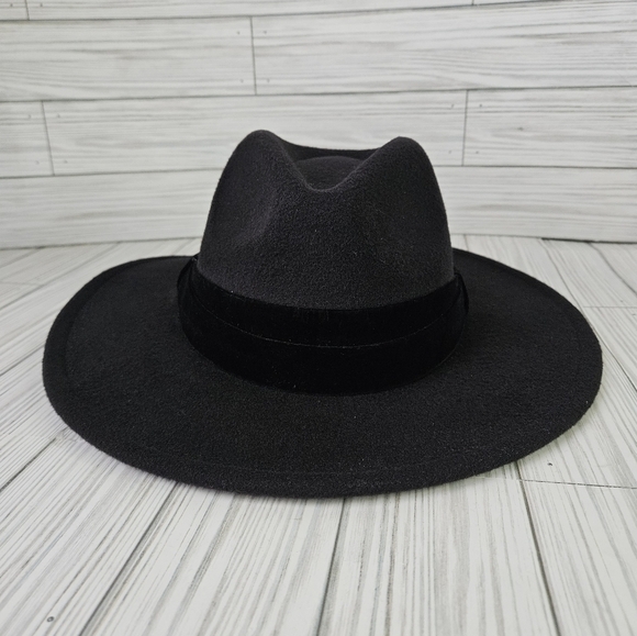 Velvet Banded Panama Hat in Jet Set Black NWT - Picture 4 of 7